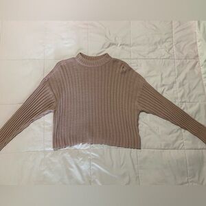 American Eagle pink knit crop top sweater